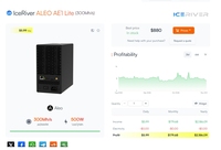 IceRiver AE1 Lite 270M/300M ALEO Miner 300W ZkSNARK Algorithm Metal ASIC Box avec garantie de 180 jours