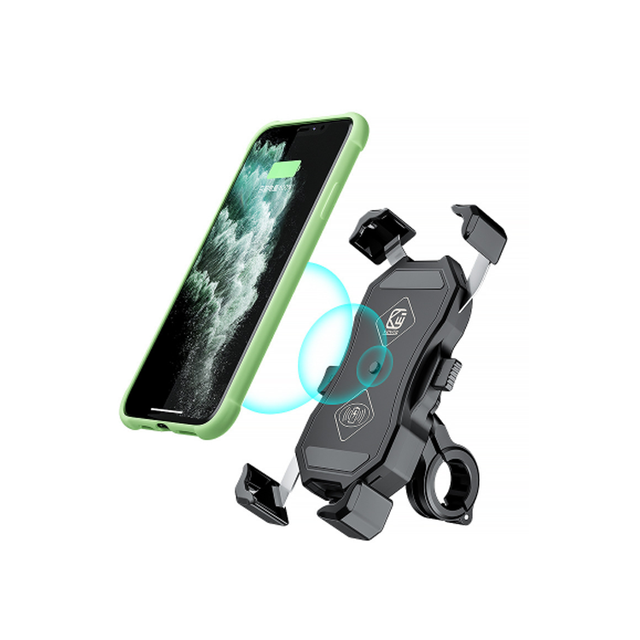 High Quality Waterproof 360 Degree Rotation Motorcycle Mount Bike Mobile Phone Holder with 15W Wireless USB Charger