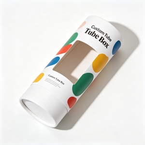 Envase Cilíndrico Ecológico para Cosméticos, Botella para Cuidado de la Piel, Tubo de Papel, Empaque Redondo de Cartón Impreso Personalizado con Ventana Transparente - Product Image 3