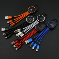 Cadeau promotionnel, logo personnalisé, câble de charge USB 3 en 1, porte-clés pour ordinateur, téléphone portable, tablette, imprimante, lecteur de code-barres