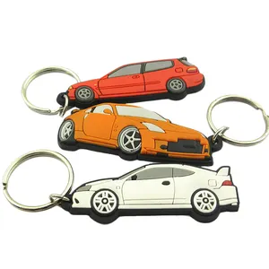 China Custom Soft PVC Keyring 2D/3D Car Logo Custom Keychain Rubber PVC Keychain Custom Company Logo Silver Plastic Key Chain