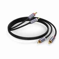 Câble audio 2RCA vers 2RCA avec connecteurs RCA plaqués or, câble en cuivre pur PVC, 0,5 m, 1 m, 2 m, 3 m, 5 m, longueur personnalisée