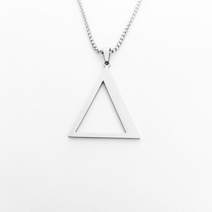 Alta calidad chapado en oro 14k minimalismo diseño de la geometría COLLAR COLGANTE Trilateral forma colgante collar - Product Image 4