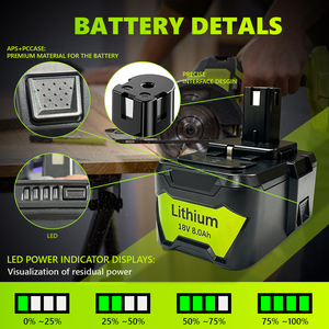 La batterie lithium-ion rechargeable Victpower de haute qualité et grande capacité 18V8Ah est utilisée pour l'outil électrique sans fil RYB P108 P109. - Product Image 2