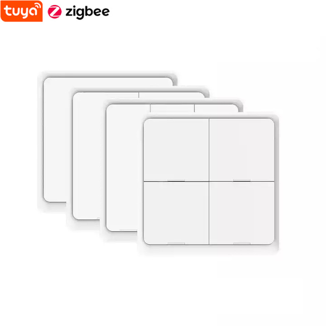 RSH OEM ODM Smart Scene Switch for WiFi/ZigBee Wireless Remote Controller Smart Button 4-Switch Tempered Glass for Home