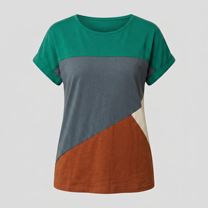 Camisetas de Mujer de Manga Corta, Corte Regular, Color Sólido, Poliéster Transpirable, para Verano, Oferta, Mejor Precio - Product Image 1