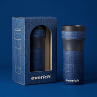Bouteille isotherme en acier inoxydable à double paroi de style américain avec couvercle rabattable anti-fuite, 16 oz, tasse thermique portable écologique >24