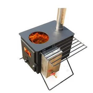 modern steel wood burning tent stove camping charcoal cooking stove