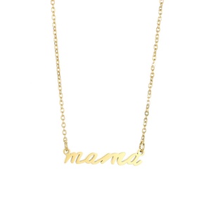 Collar <span class=keywords><strong>de</strong></span> cadena <span class=keywords><strong>de</strong></span> clavícula DIY chapado en <span class=keywords><strong>oro</strong></span> <span class=keywords><strong>de</strong></span> 18 quilates, moda <span class=keywords><strong>de</strong></span> acero inoxidable, letra inglesa, aniversario del Día <span class=keywords><strong>DE</strong></span> LA MADRE 'Mama' - Product Image 5
