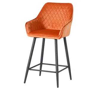 Высококачественные Современные Бархатные кожаные современные барные стулья регулируемый кожаный поворотный барный стул