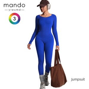 7-Day nhanh chóng vận chuyển Yoga Jumpsuit của phụ nữ dài tay backless gân Butt Lift liền mạch bodysuit đảm bảo chất lượng cao - Product Image 2