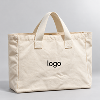Tas Belanja Kanvas Besar untuk Tim Pengadaan Hadiah dengan Logo Kustom, Dapat Digunakan Kembali, Warna Ivory dengan Pegangan Panjang untuk Paket Sambutan Bermerek