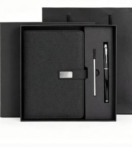 Promotional Luxury Gifts Set With Logo Leather Cover Notebook Business Gift Thermos Box Package With Bottle and Paper Bag - Product Image 1