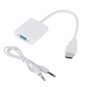 Best Murah MINI Male HDMI To Female 9 Pin VGA Adapter 1080p Converter Cable With Audio Cable