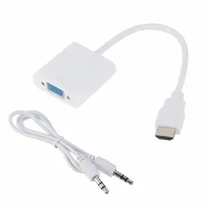 Terbaik Murah Mini HDMI Pria UNTUK WANITA 9 Pin Adaptor VGA 1080 P Kabel dengan Kabel Audio