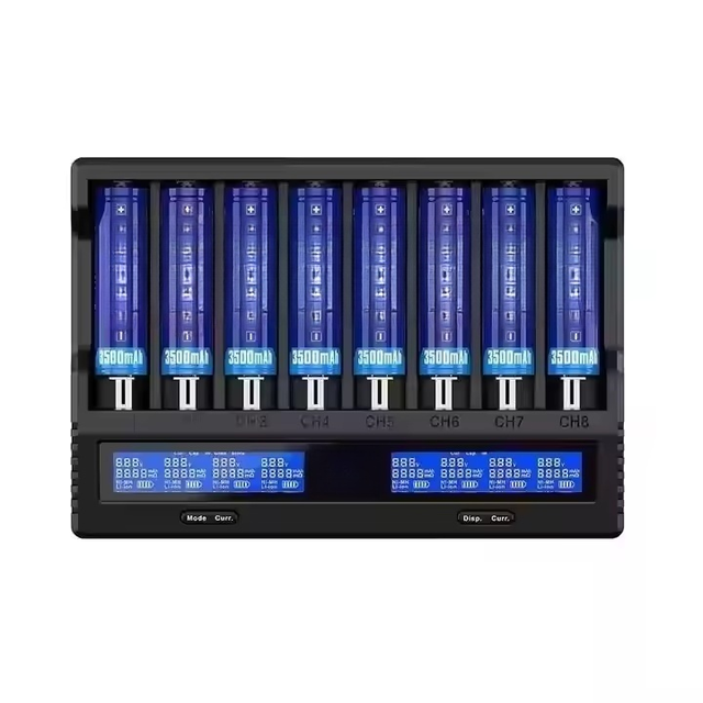 Factory Supply Smart Battery Charger with LCD Screen for 18650 21700 1.2V AA AAA Li-Po NiMH