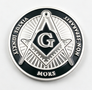 Moneda Coleccionable Personalizada con Logotipo de la Hermandad Masónica, Impresión UV a Color, Medalla Plateada para Recuerdo Turístico - Product Image 2
