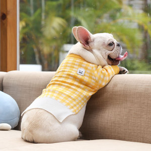 Shine And Shine Dog Sweater Winter Warm Checkered Knit <b>Clothes</b> For Small Medium Large <b>Pugs</b> And Cats Pet Apparel - Product Image 2
