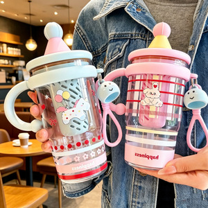 Decani Kids Straw Water Cup 500Ml Leak Proof With Carrying Rope For School Use - Product Image 1