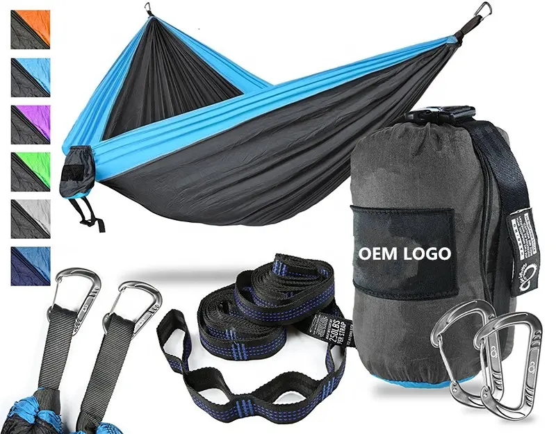 Rede de acampamento para mochilas, de alta qualidade, ao ar livre, sobrevivência ou viagem, simples e dupla, paraquedas, 2022