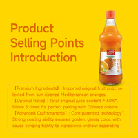 Pour les détaillants et les distributeurs, jus d'orange concentré Jingba, 50% de pulpe de fruits méditerranéens, lot de 6, 840 ml