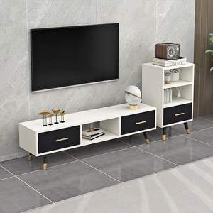 Minimalist Modern <b>Tv</b> <b>Stand</b> Scandinavian Style White With Drawers And Shelves For <b>Small</b> Apartment Living Room Furniture - Product Image 2