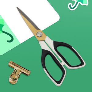 Office Scissors Stainless Steel Straight Blade Large Blue White Small Black White For Household Student Use - Product Image 4