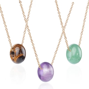 Collar con Colgante de Cristal Curativo en Forma de Donut, Amatista Natural, Hebilla de la <span class=keywords><strong>Paz</strong></span>, Amuleto Guardián de la Suerte, Cadena de Cobre, Joyería <span class=keywords><strong>Espiritual</strong></span>, Regalo - Product Image 2