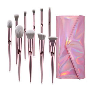 Ensemble de 10 pinceaux de maquillage pour le visage <span class=keywords><strong>Wet</strong></span> & <span class=keywords><strong>Wild</strong></span> Soft Hair, manche en plastique, pratique pour les voyages, pour débutants (visage et yeux) - Product Image 2