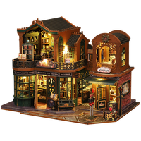 Juguetes de Madera, Rompecabezas 3D, Rincón de Lectura, Casa de Muñecas Luminosa para Armar, Mini Casa de Muñecas, Escena de Libro, Regalo Creativo