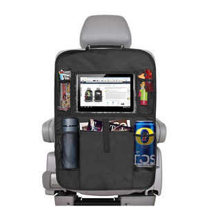 Bolsa de almacenamiento para respaldo de asiento de coche, 8-11 compartimentos, tela Oxford, color negro, para iPad y portavasos, ajuste universal - Product Image 5