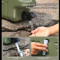 Seau de stockage d'eau en PE pour camping en plein air, design tactique portable pour voiture, capacité 11-18-25 litres, pour eau propre