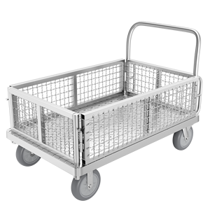 Grande scatola di metallo carrello con Base in acciaio e maglia lati, magazzino progetto di imballaggio gabbia di stoccaggio - Product Image 2