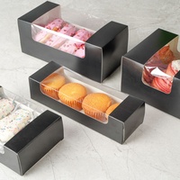 Boîte d'emballage de beignet de tarte aux œufs de gâteau de fenêtre transparente mini boîtes d'emballage de beignet imprimées personnalisées pour mini beignets