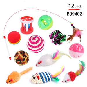 Kit de Juguetes Interactivos <span class=keywords><strong>para</strong></span> Gatos, Juego de Bolas de Sisal con Campana y Ratón <span class=keywords><strong>para</strong></span> Gatitos, <span class=keywords><strong>para</strong></span> Estimulación en Interiores - Product Image 2