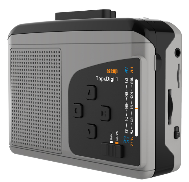 Portable Cassette Player Ezcap234 AM FM Radio Tape to Digital MP3 Converter to Micro SD Card with Built-in Speaker & Mic
