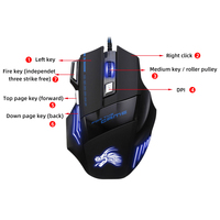 Ratón óptico mágico con luz LED RGB de 7 colores para ordenador, venta al por mayor, Usb, para juegos