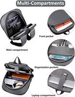 Sac à dos pour ordinateur portable QET1128 extensible pour homme, fin et antivol, 16 pouces, sacs à dos de voyage avec USB, imperméable, sac à dos de travail pour le quotidien