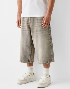 <span class=keywords><strong>Bermudas</strong></span> vaqueras súper sueltas personalizadas para <span class=keywords><strong>hombre</strong></span>, pantalones cortos largos <span class=keywords><strong>de</strong></span> mezclilla marrón lavados <span class=keywords><strong>de</strong></span> patinador callejero <span class=keywords><strong>de</strong></span> tendencia <span class=keywords><strong>de</strong></span> moda sólida Retro Vintage - Product Image 3