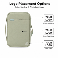 Dompet Perjalanan RFID dengan Tempat Pena, Organizer Paspor untuk Uang Tunai, Kartu, Dokumen, Tas Perjalanan Anti Air, Logo Custom