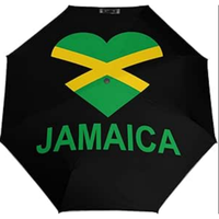 Parapluie de voyage pliable coupe-vent anti-UV avec drapeau de la Jamaïque, ouverture/fermeture automatiques, panneaux personnalisables, haute qualité