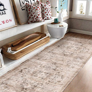 Brownish Drab 2x6ft Floral <b>Runner</b> Rugs Machine <b>Washable</b> Low Pile Wear Resistance Soft Polyester Print Modern Home Entryway - Product Image 3