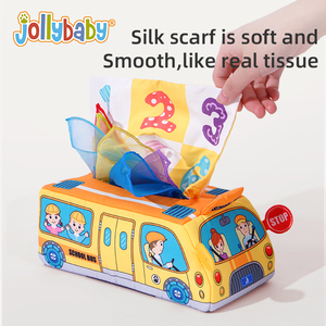 Jollybaby – boîte à mouchoirs en peluche pour bébé, nouveau Design personnalisé, Animal de dessin animé, voiture mignonne, support doux - Product Image 5