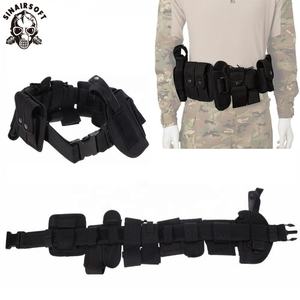 <b>Black</b> Security Duty Belt Outdoor Training Nylon Belt Bag Multifunctional Tactical <b>Combat</b> Belts with Pocket - Product Image 2