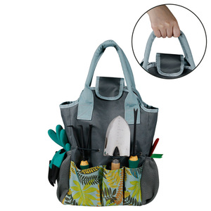 Garden <b>Tool</b> Bag Grey Color-blocked KLM Garden Kit 5-9 Pockets <b>Top</b> Handle Portable <b>Tool</b> Holder - Product Image 4