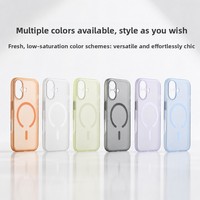 Coque de téléphone 2-en-1 magnétique en TPU+PC effet givré, toucher mat, découpes précises, antichoc, design uni pour 16