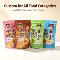 Sachet Doypack Personnalisé en PET CPP de Qualité Alimentaire, Épaisseur 10c, avec Fermeture Zip Refermable pour Emballage de Snacks, Biscuits et Sachima
