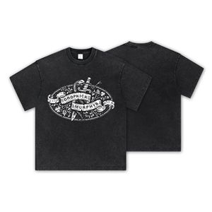 T-shirt en coton délavé style rétro américain, motif dessin animé, marque Dropkick Murphys, manches courtes, impression numérique directe - Product Image 1