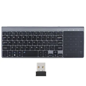 MC-41AG-teclado inalámbrico para ordenador, dispositivo multifunción de 2,4G, 59 teclas, pequeño, para oficina, con panel táctil