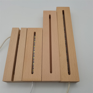 Soporte de exhibición de portalámparas LED de madera rectangular moderno personalizado con cable USB para luces de noche de habitación DIY - Product Image 6